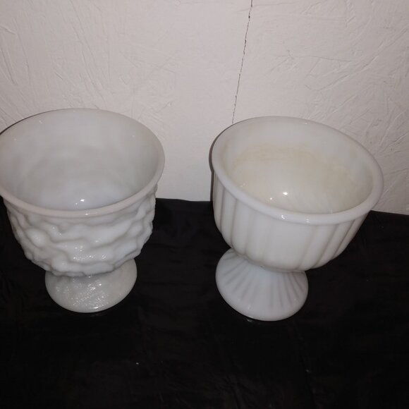 Vintage Milk Glass Vase/Planters - Picture 2 of 10